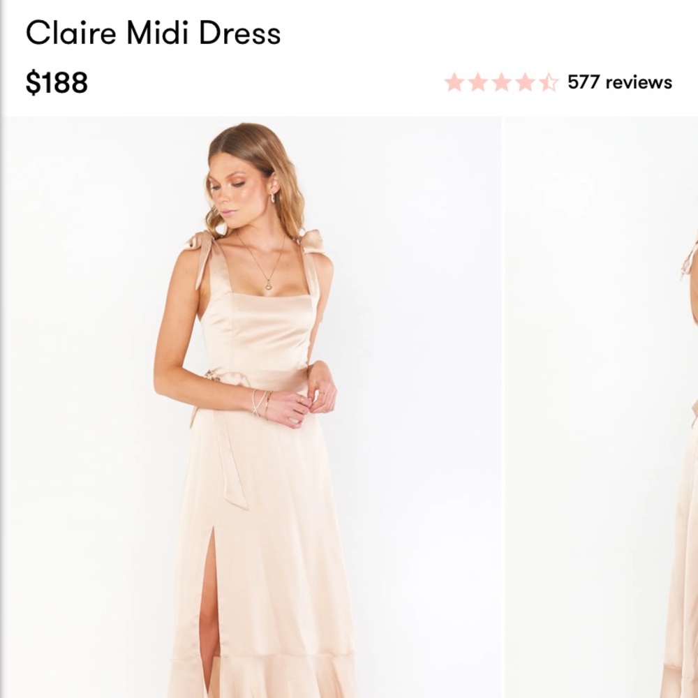 Claire midi dress luxe satin 100% polyester